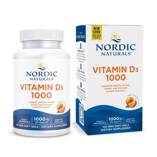 Nordic Naturals Vitamin D3 1000, Orange - 120 Mini Soft Gels - 1000 IU Vitamin D3 - Supports Healthy Bones