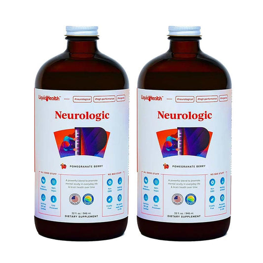 LIQUIDHEALTH Neurologic Focus Supplement - Brain Booster Nootropic Supplement for Cognitive Function, Memory & Focus with Ginkgo Biloba, Choline, L-Theanine & Phosphatidylserine - USA Made (2 Pack) LIQUIDHEALTHBuy Supplements Australia