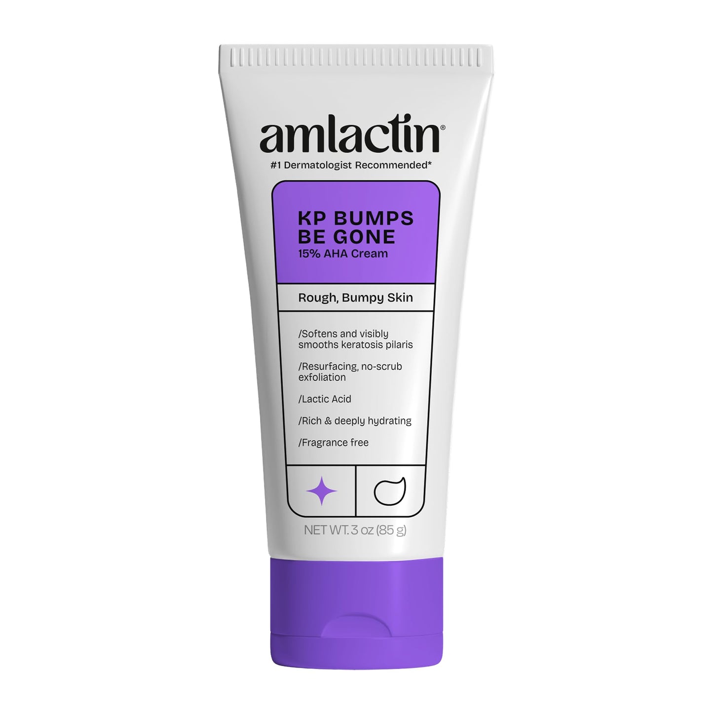 AmLactin KP Bumps Be Gone - Therapeutic Body Cream for Keratosis Pilaris - No-Scrub Exfoliator and Body Moisturizer