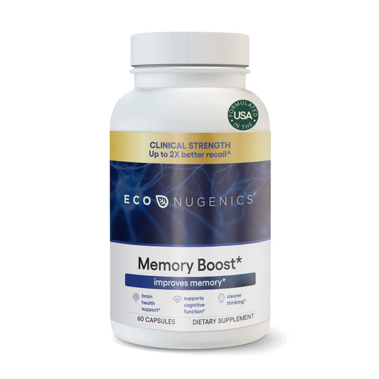 EcoNugenics Memory Boost Supplement – Clinically Studied Ingredients to Support Brain Focus & Health – Nootropic Formula with Bacopa Monnieri, Boswellia Serrata & Ginkgo Biloba Extract – 60 Capsules EcoNugenicsBuy Supplements Australia