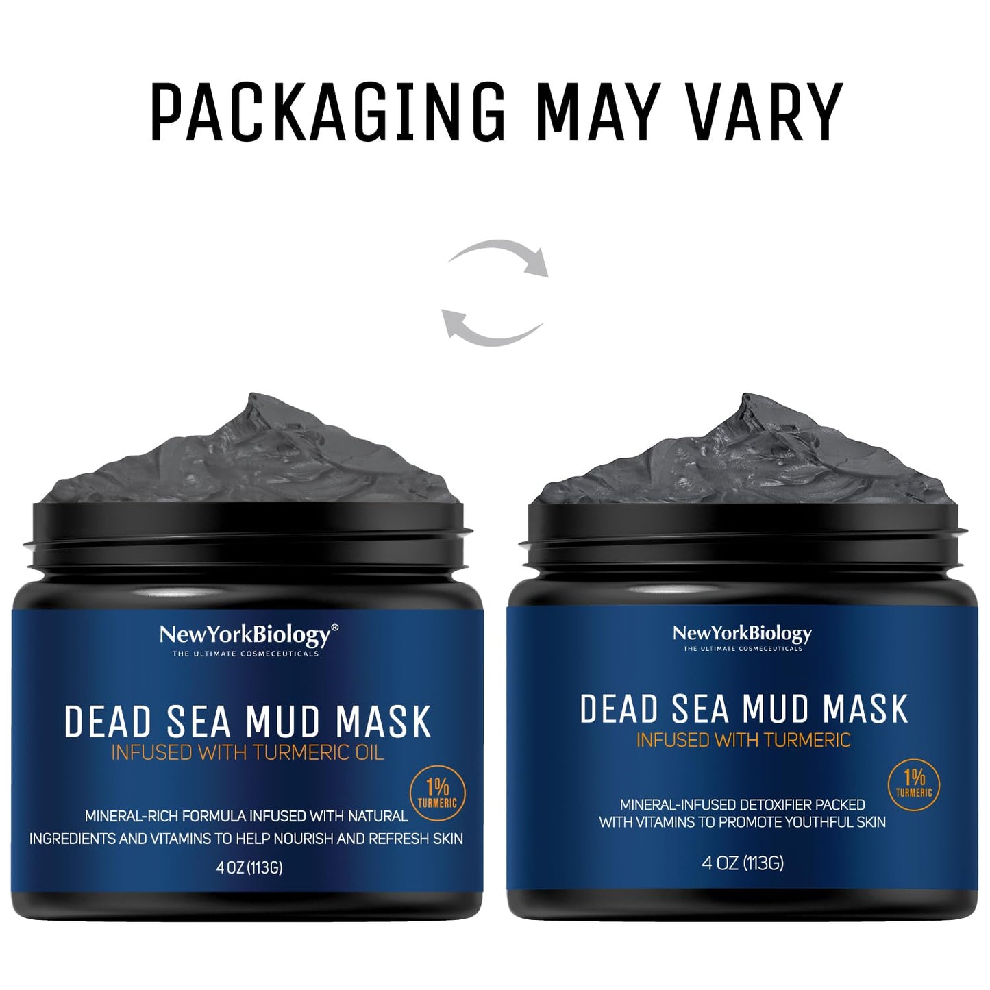 New York Biology Dead Sea Mud Mask for Face and Body | with Turmeric Oil | Spa Quality Pore Refiner for Oily Skin | Natural Skincare for Women & Men