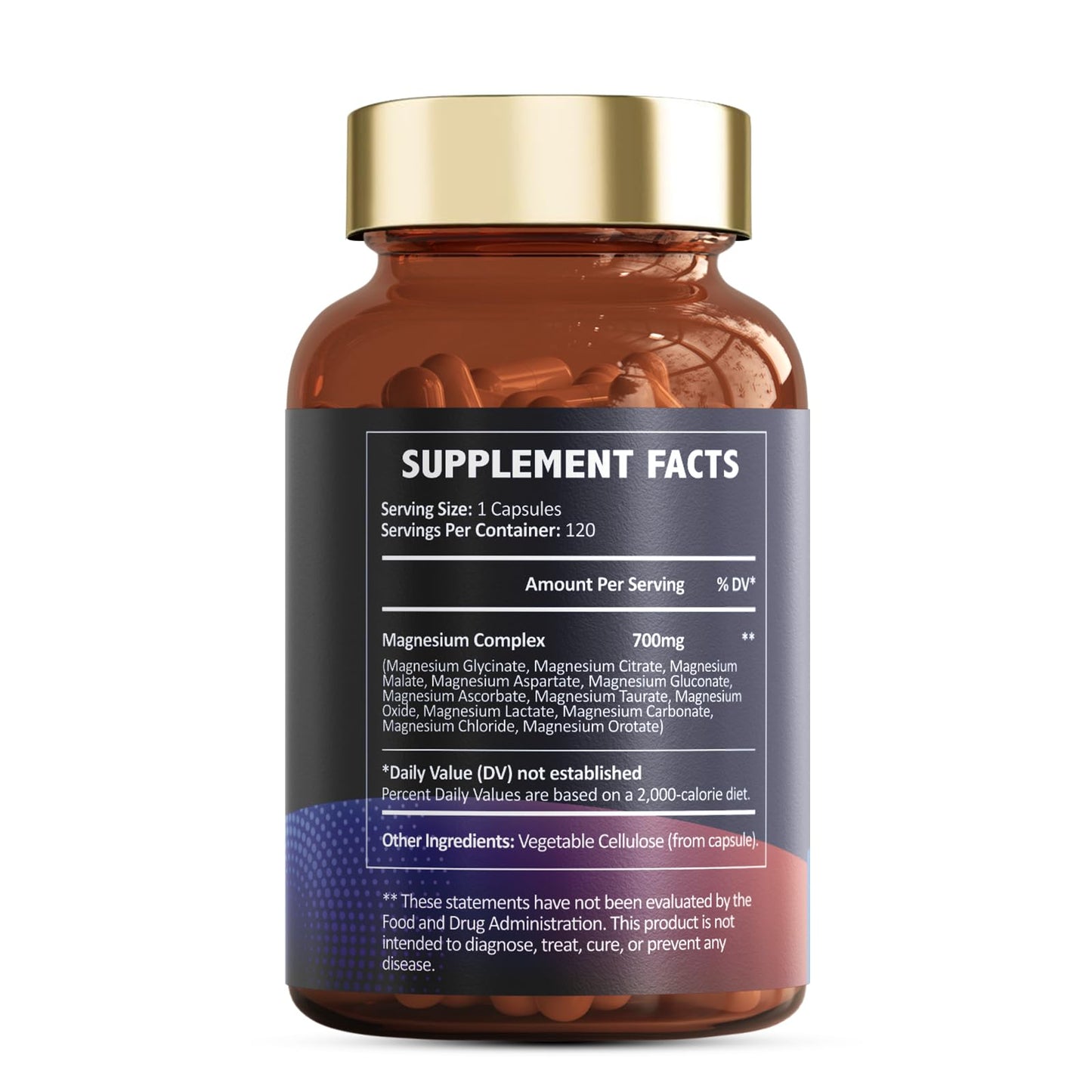 Totaria Magnesium Complex 700mg 12 in 1 Magnesium Supplement with Glycinate Citrate Malate Oxide Taurate Aspartate Orotate Magnesium Relaxation,Muscle,Heart Support, Vegan 120 Capsules TotariaBuy Supplements Australia