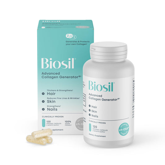 Biosil Collagen Booster Supplement - 120 Original Capsules - Patented ch-OSA Activator for Skin, Hair, Nails & Joints - Supports Natural Production - 60-Day Supply Biosil buy supplements Au
