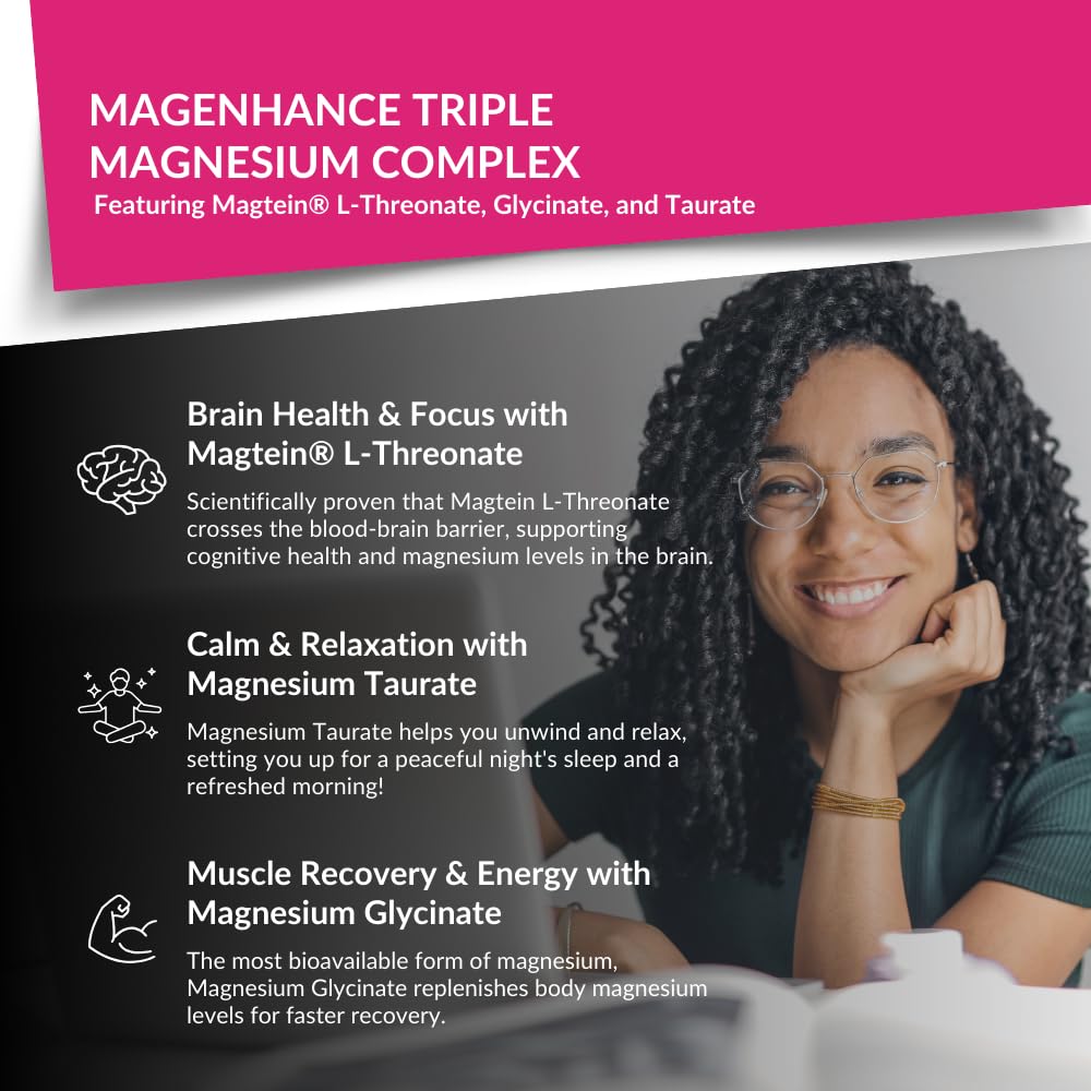 Intelligent Labs MagEnhance Magtein Magnesium Complex Supplement L-Threonate with Magnesium Glycinate and Taurate, 90 Capsules Intelligent Labs buy supplements Au