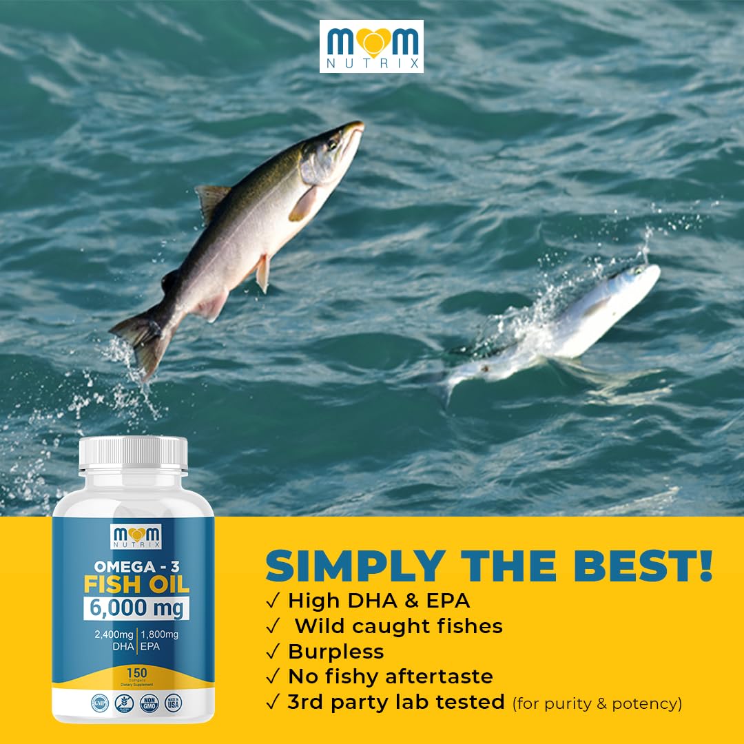 Omega 3 Fish Oil with Maximum EPA DHA - Supports Brain, Liver, Heart & Immunity - Made in The USA - 150 Softgels MOM NUTRIX buy supplements Au