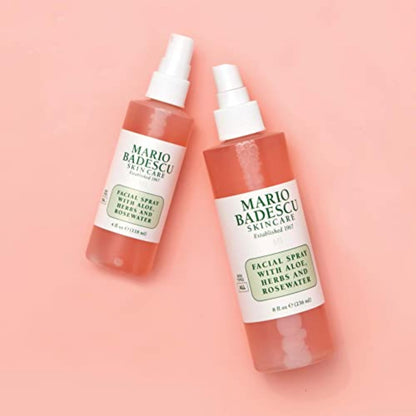Mario Badescu Facial Spray with Aloe, Herbs and Rose Water for All Skin Types, Face Mist that Hydrates