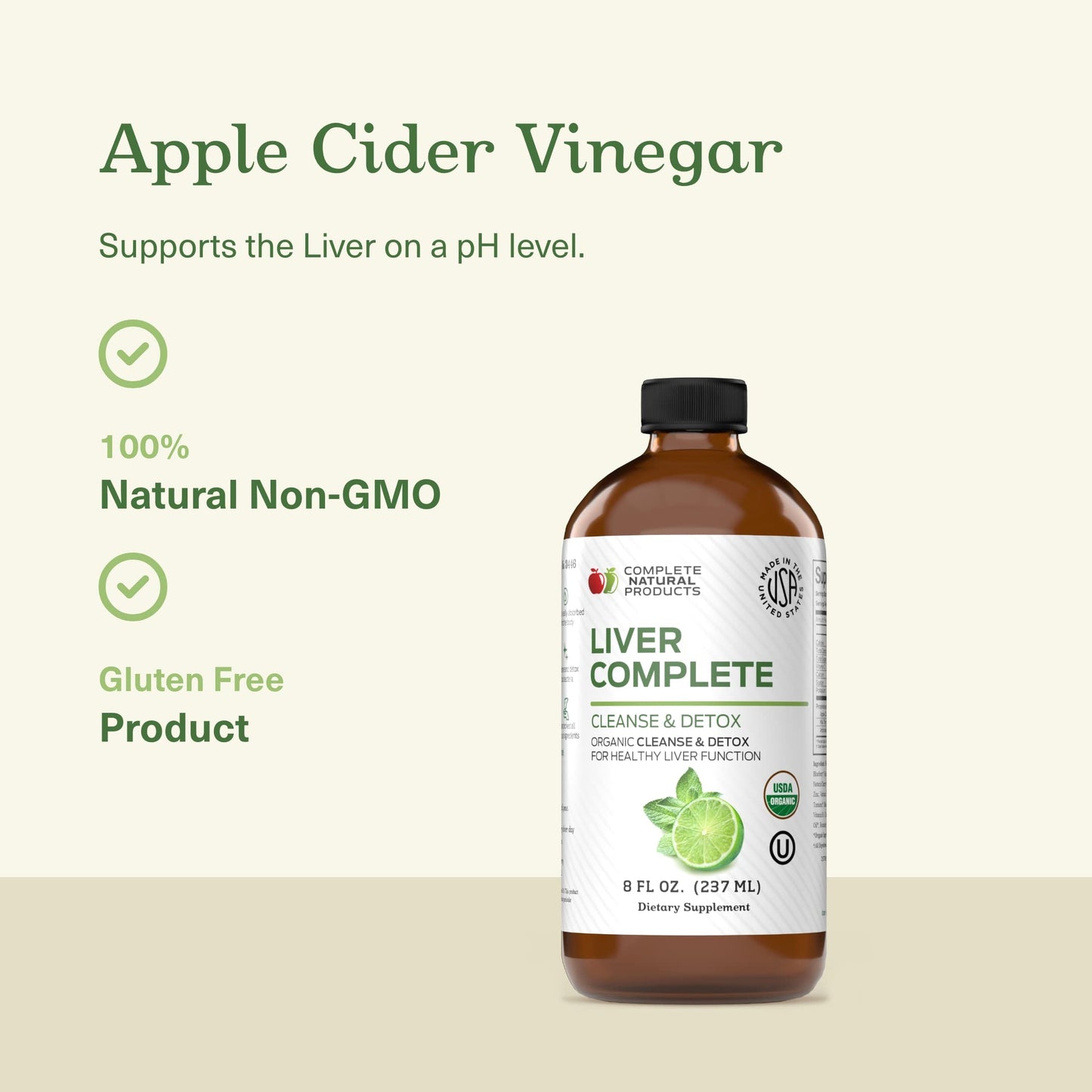 Liver Complete Liquid 8 oz - Organic Liver Cleanse Detox Formula, Herbal Support for High Enzymes with Milk Thistle Dandelion Chanca Piedra, Easy Absorbing