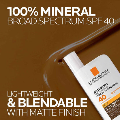 La Roche-Posay Anthelios Tinted Sunscreen SPF 40, Broad Spectrum SPF + Antioxidants, Titanium Dioxide & Zinc Oxide Sunscreen, 4 Flexible Shades With No White Cast