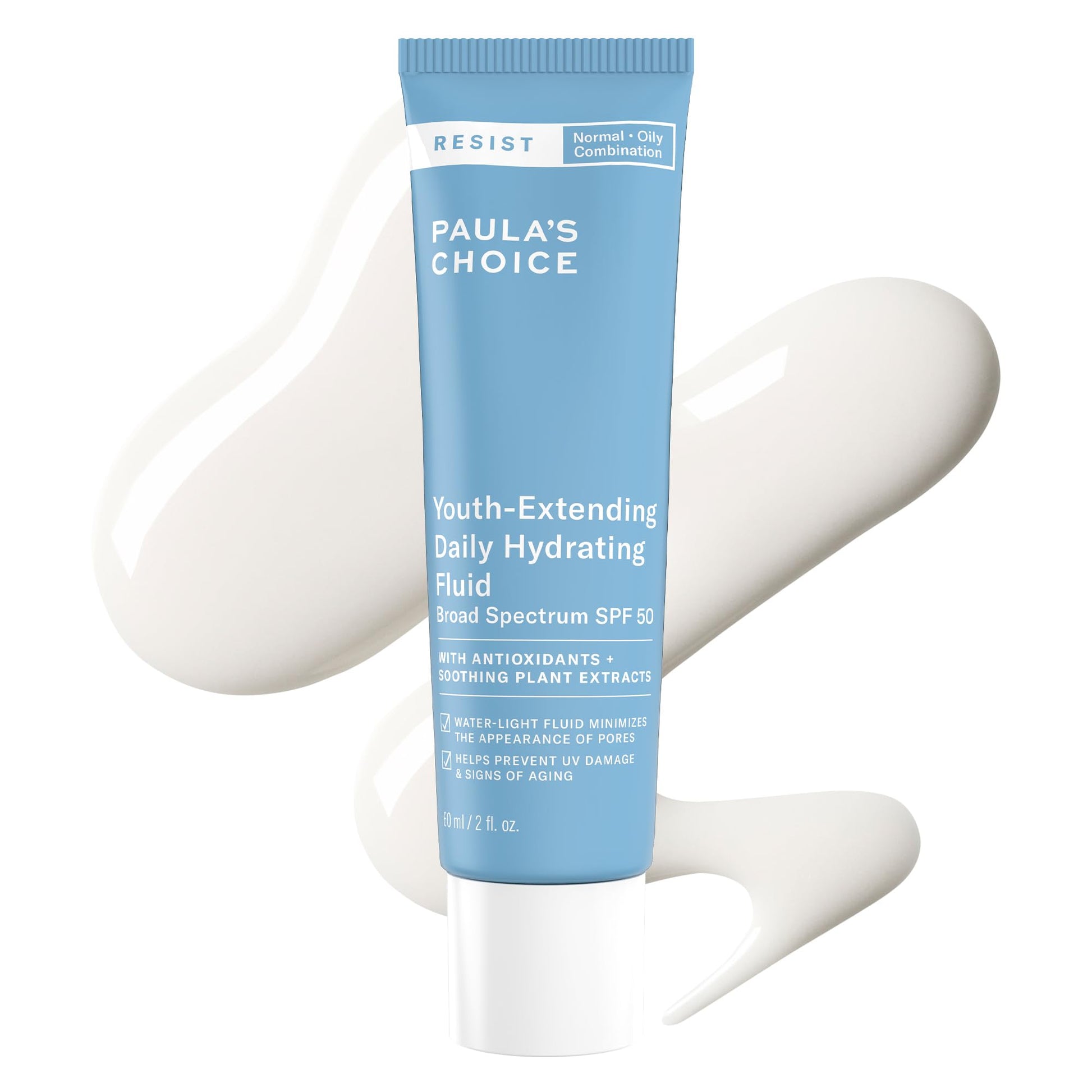 Paula's Choice RESIST Daily Hydrating Fluid Face Moisturizer with SPF 50 Sunscreen, Face Sunscreen for Oily Skin, Chamomile & Vitamin E, UVA/UVB Protection, Fragrance-Free, TSA Friendly, 2 Fl Oz Paula's ChoiceBuy Supplements Australia