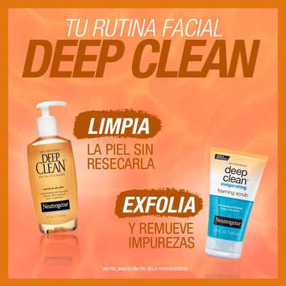 Neutrogena Deep Clean Daily Facial Cleanser with Beta Hydroxy Acid for Normal to Oily Skin, Alcohol-Free