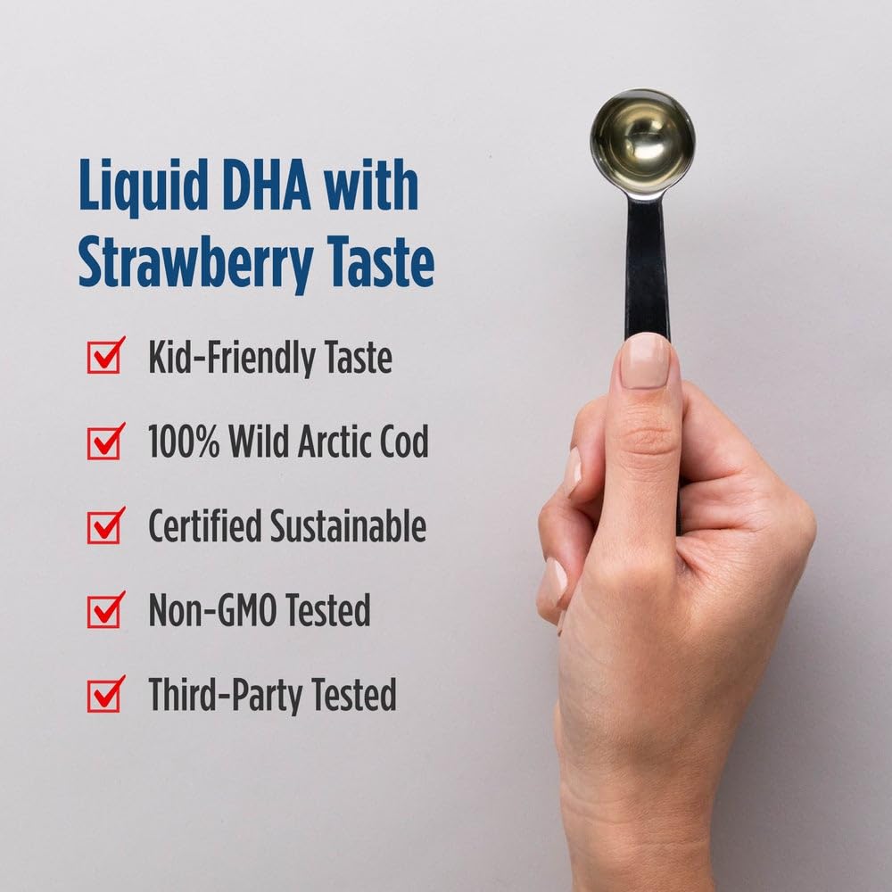 Nordic Naturals Children’s DHA, Strawberry - 8 oz for Kids - 530 mg Omega-3 with EPA & DHA - Brain Development & Function - Non-GMO - 96 Servings Nordic NaturalsBuy Supplements Australia
