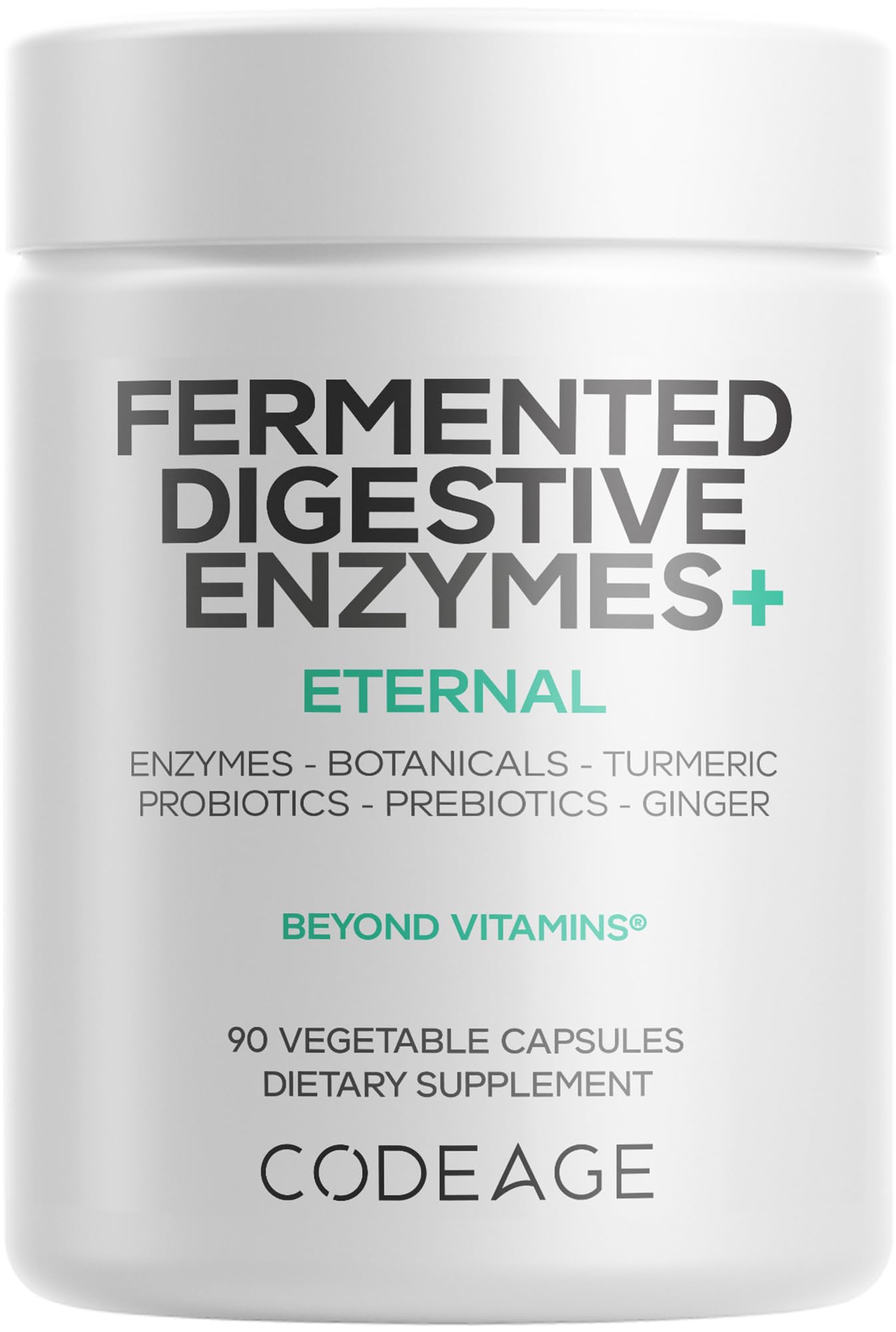 Codeage Fermented Digestive Enzymes Supplement 3-Month Supply - 14 Digestive Enzymes, Probiotics, Prebiotics, Fermented Botanicals, Plant-Based Multi Pancreatic Enzymes - 1 Capsule a Day - 90 Capsules CodeageBuy Supplements Australia