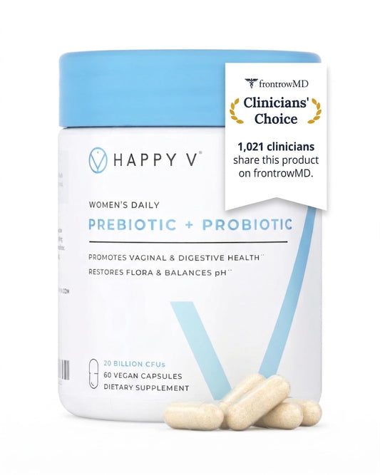 Happy V Dr. Formulated Vaginal Probiotics for Women Odor & Itch Support, Urinary & Gut Health, pH Balance | Womens Daily Probiotic