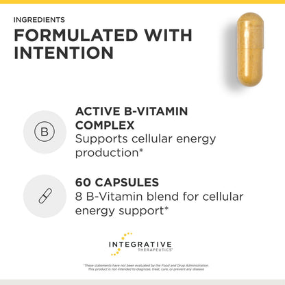 Integrative Therapeutics Active B-Complex - with Choline and Methylfolate - Cellular Energy, Immune Function & Heart Health Support with Vitamins B2, B6 & B12