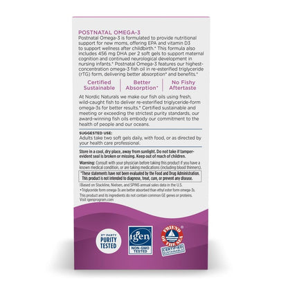 Nordic Naturals Postnatal Omega-3, Lemon - 60 Soft Gels - 1120 Total Omega-3 + 1000 IU Vitamin D3 - Formulated for New Moms; Supports Optimal Wellness, Positive Mood, Healthy Metabolism - 30 Servings Nordic NaturalsBuy Supplements Australia