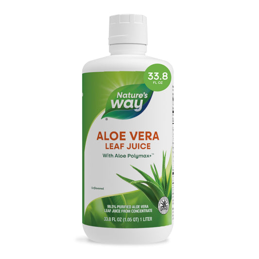 Nature’s Way Aloe Vera Leaf Juice, Flavorless Juice 99.5% Purified from Concentrate, Certified by The International Aloe Science Council,