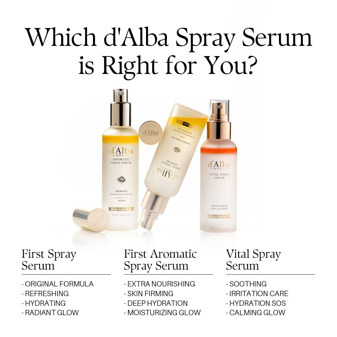 d'alba Piedmont Italian White Truffle First Aromatic Spray Serum, Fragrant VEGAN Glowy Antioxidant Face Mist