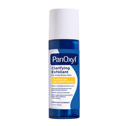 PanOxyl Clarifying Exfoliant with 2% Salicylic Acid, BHA Liquid Exfoliant for Face, Unclogs, Minimizes Appearance of Pores