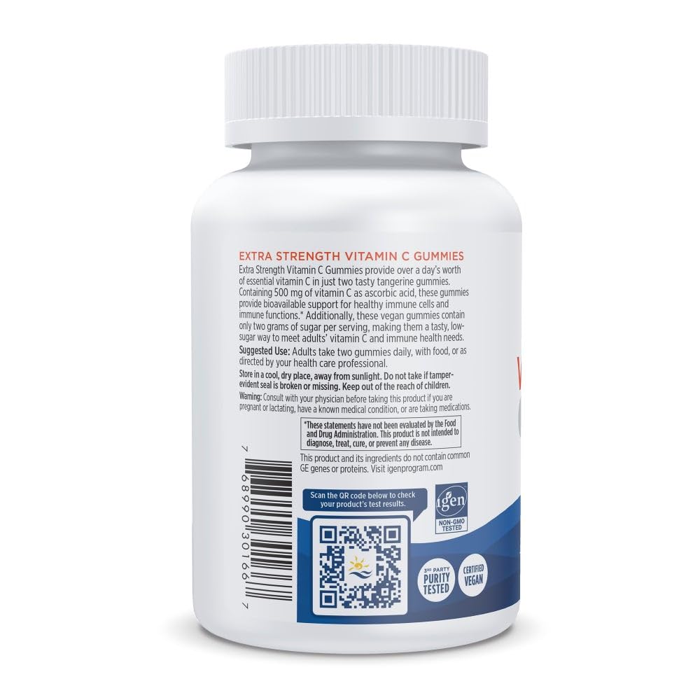 Nordic Naturals Vitamin C Extra Strength Gummies - Tangerine Flavor - 60 Gummies - 500 mg Vegan Vitamin C Supplement - Low-Sugar Immune - Support - 30 Servings Nordic NaturalsBuy Supplements Australia
