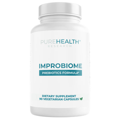 PUREHEALTH Research Improbiome - Prebiotic Fiber - Natural Support for Healthy Gut Prebiotics - Digestive Nutritional Supplements - with Jerusalem Artichoke, Apple Pectin & More - 90 Capsules PUREHEALTH RESEARCHBuy Supplements Australia
