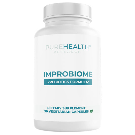 PUREHEALTH Research Improbiome - Prebiotic Fiber - Natural Support for Healthy Gut Prebiotics - Digestive Nutritional Supplements - with Jerusalem Artichoke, Apple Pectin & More - 90 Capsules PUREHEALTH RESEARCHBuy Supplements Australia