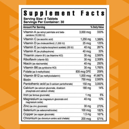 Youngevity Beyond Tangy Tangerine 2.0 Multi-Vitamin & Mineral Complex - Made with Natural & Whole Foods | 160,000 ORAC | 120 Tablets | 1 Bottle
