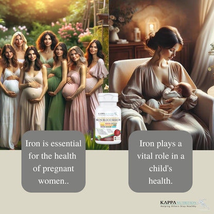 KAPPA NUTRITION Iron 26mg, Vitamin C & Orange 150mg, Folate 667mcg DFE, Vitamin B12, Beetroot, Brewers Yeast, Broccoli & MCT Oil 9 in 1 Advanced Complex (60 Capsules) KAPPA NUTRITIONBuy Supplements Australia