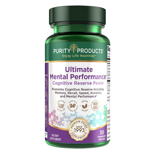 Purity Products Ultimate Mental Performance Supports Memory Recall, Mental Focus + More - Nootropic Powerhouse ft. Patented Botanical Plant-Based Ingredients - Vegan & Non-GMO - 30 Veggie Caps Purity ProductsBuy Supplements Australia