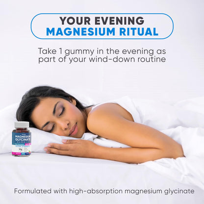 Magnesium Glycinate Gummies 400mg, High Absorption Magnesium Supplement for Women