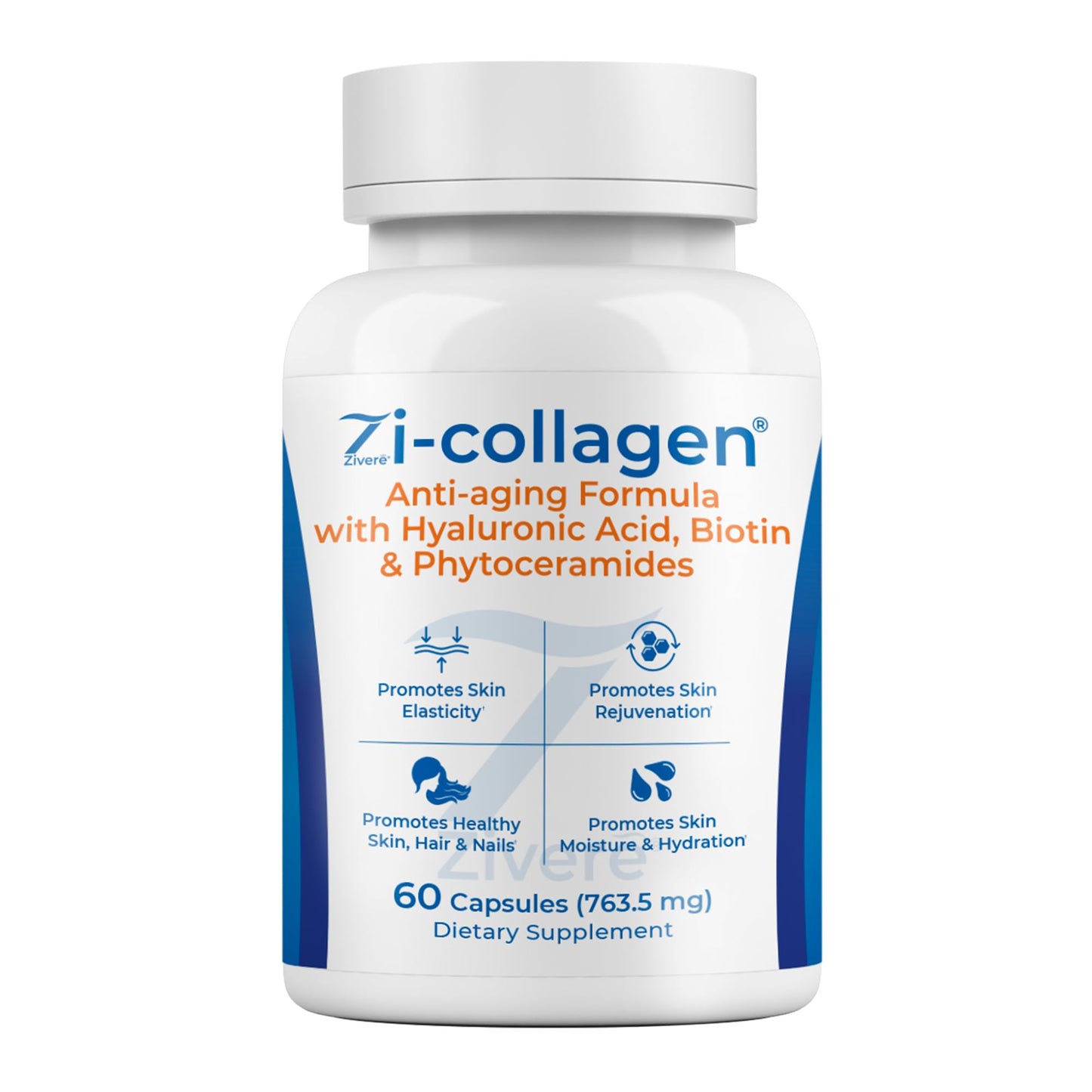Zi-Collagen Marine Collagen Capsules for Skin, Hair & Nails Support – with Phytoceramides, Hyaluronic Acid, Biotin & Vitamins A C D3 E – 60 Capsules Zivere buy supplements Au