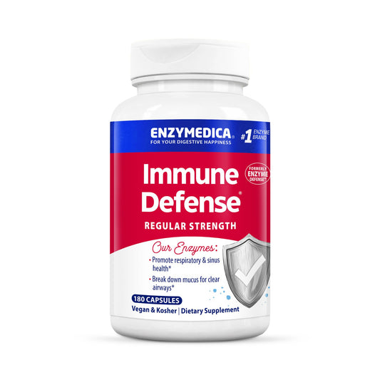 Enzymedica Immune Defense Regular Strength Caps - Proteolytic Enzyme Supplement for Men & Women, Immune Health Support Supplement with Protease, Catalase, Serrapeptase & Mucolase, Vegan - 180 Capsules Enzymedica buy supplements Au
