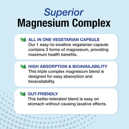 Puregen Labs Triple Magnesium Complex 300mg of Magnesium Glycinate, Malate, & Citrate [High Absorption] 120 Veg Capsules | No Harmful Additives | Non-GMO, NO Gluten and Dairy P Puregen Labs buy supplements Au