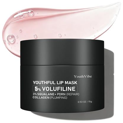 YouthVibe Lip Mask Overnight Moisturizing - Nourish & Hydrate, Antioxidants, 5% Volufiline, Vitamin E, Shea Butter, PDRN & Collagen Sleeping Lip Treatment for Dry, Chapped Lips YouthVibeBuy Supplements Australia