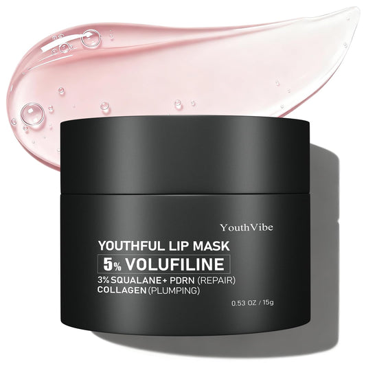 YouthVibe Lip Mask Overnight Moisturizing - Nourish & Hydrate, Antioxidants, 5% Volufiline, Vitamin E, Shea Butter, PDRN & Collagen Sleeping Lip Treatment for Dry, Chapped Lips YouthVibeBuy Supplements Australia