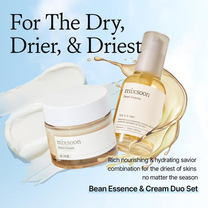mixsoon Bean Essence Exfoliating, Snail Mucin Moisturizer for Hydrating, Fermented Bean Extract, Gentle Formula