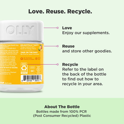 OLLY Probiotic Gummy, 1 Billion CFUs, Immune and Digestive Support, Chewable Probiotic Supplement, Mango, 80 Count