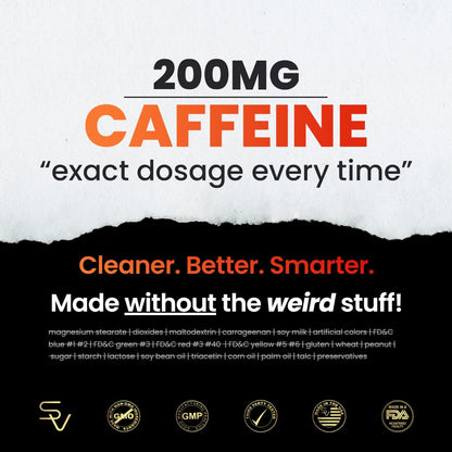 SmarterVitamins 200mg Caffeine Pills - MCT Oil from 100% Coconuts + 100mg L-Theanine, Energy and Focus
