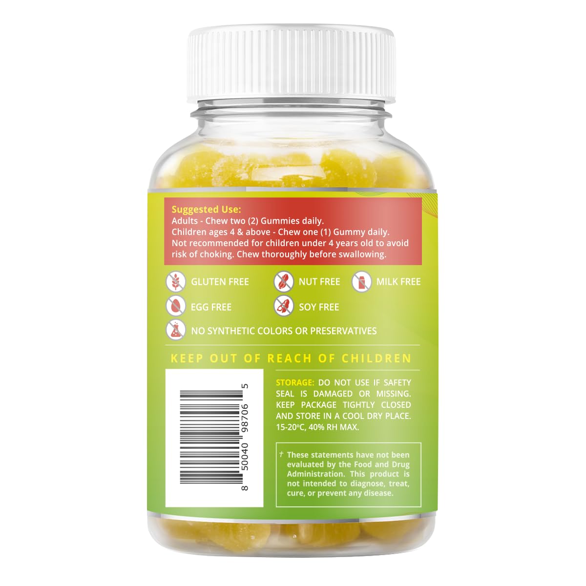 BeLive Magnesium Gummies 200mg - 60 Ct | Magnesium Glycinate Supplements for Relaxation, Stress Relief, and Sleep for Adults & Kids - Tasty and Tangy Pineapple Flavor BeLiveBuy Supplements Australia