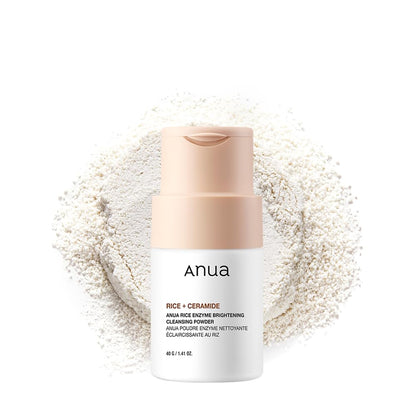 ANUA Rice Enzyme Brightening Cleansing Powder, Exfoliating Powder-to-Foam Cleanser, Smooth Texture & Clarity
