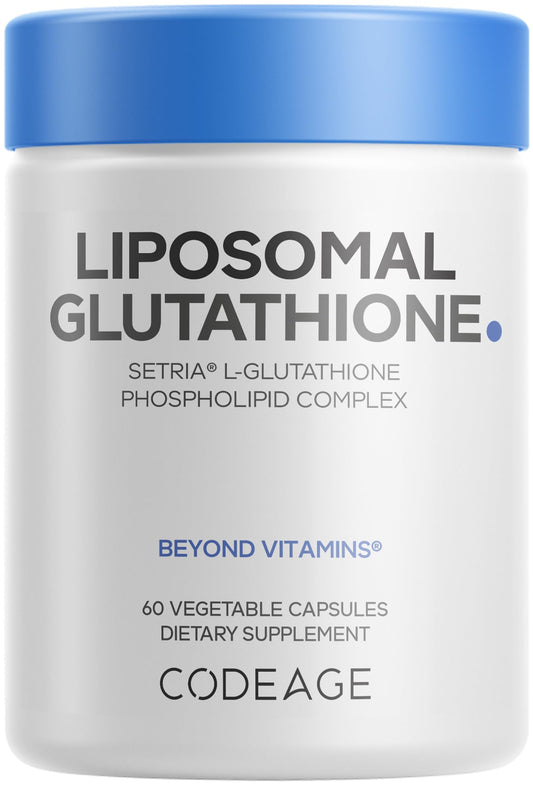 Codeage Liposomal Glutathione Supplement - Pure Reduced Setria L-Glutathione, Liposomal Delivery, Phospholipid Complex - Encapsulated Glutathione Powder Pills - Vegan, Non-GMO - 60 Capsules CodeageBuy Supplements Australia