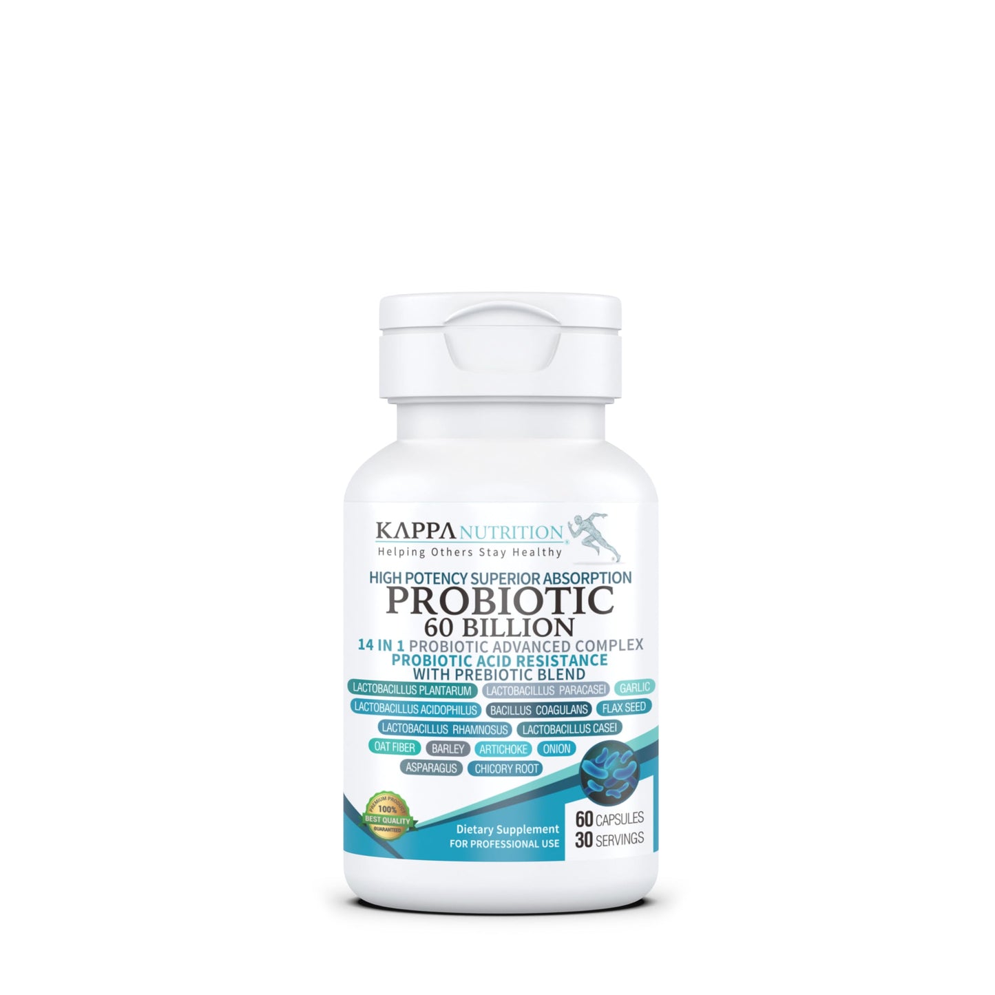 KAPPA NUTRITION Probiotic 60 Billion CFU 14 in 1 Formula with Prebiotics & Acidophilus for Women, Men & Adults, Shelf Stable, Acid Resistant, Natural Supplement 60 Capsules. KAPPA NUTRITIONBuy Supplements Australia