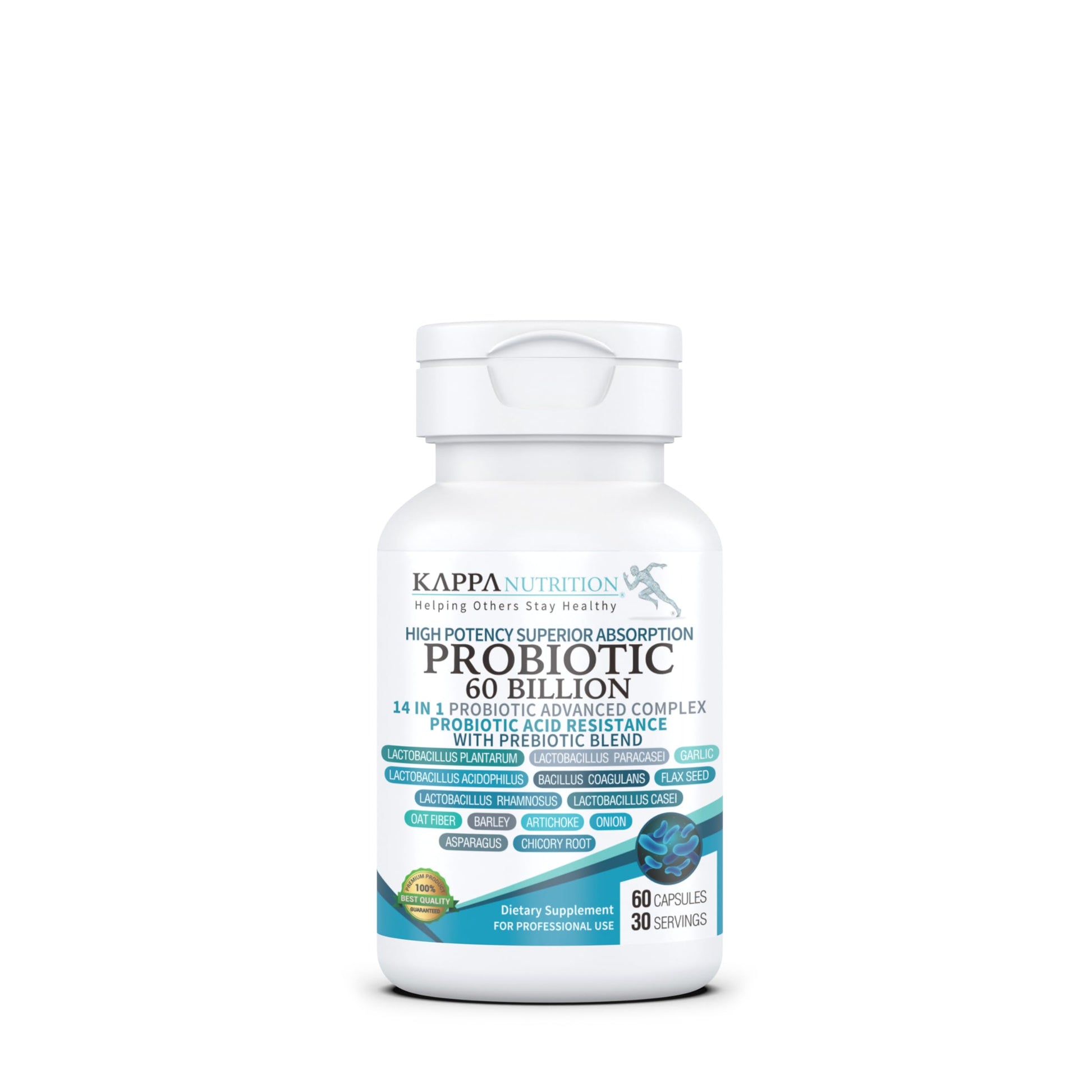 KAPPA NUTRITION Probiotic 60 Billion CFU 14 in 1 Formula with Prebiotics & Acidophilus for Women, Men & Adults, Shelf Stable, Acid Resistant, Natural Supplement 60 Capsules. KAPPA NUTRITIONBuy Supplements Australia