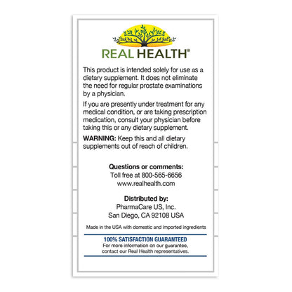 Real Health The Prostate Formula - Prostate Health Supplements for Men, Saw Palmetto Formula for Healthy Bladder and Urinary Support,