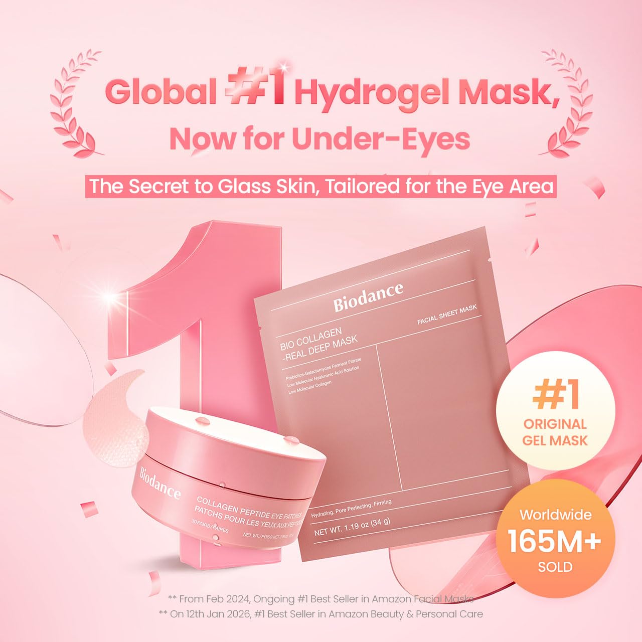 BIODANCE Collagen Peptide Eye Patches, Anti Wrinkle & Smile Line Patches for Face, Under Eye Mask for Fine Lines & Eye Bags, Travel Essentials & Self Care Gifts for Women, Korean Skin Care (60 Count) BIODANCEBuy Supplements Australia