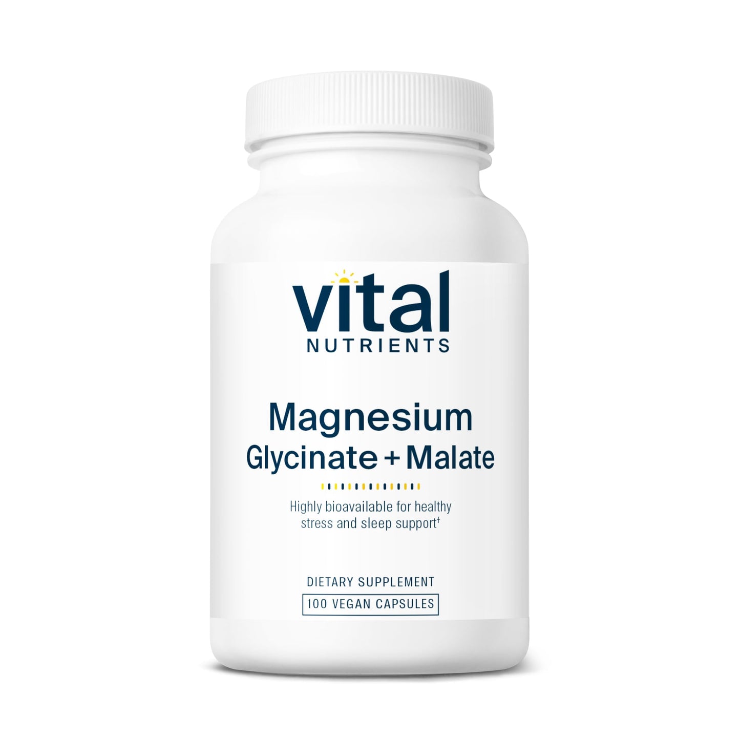 Vital Nutrients Magnesium Glycinate + Malate - 120mg Vegan Magnesium Supplement for Women and Men - Muscle, Heart, Bone Support* - Promotes Relaxation - Gluten, Dairy and Soy Free - 100 Capsules Vital NutrientsBuy Supplements Australia