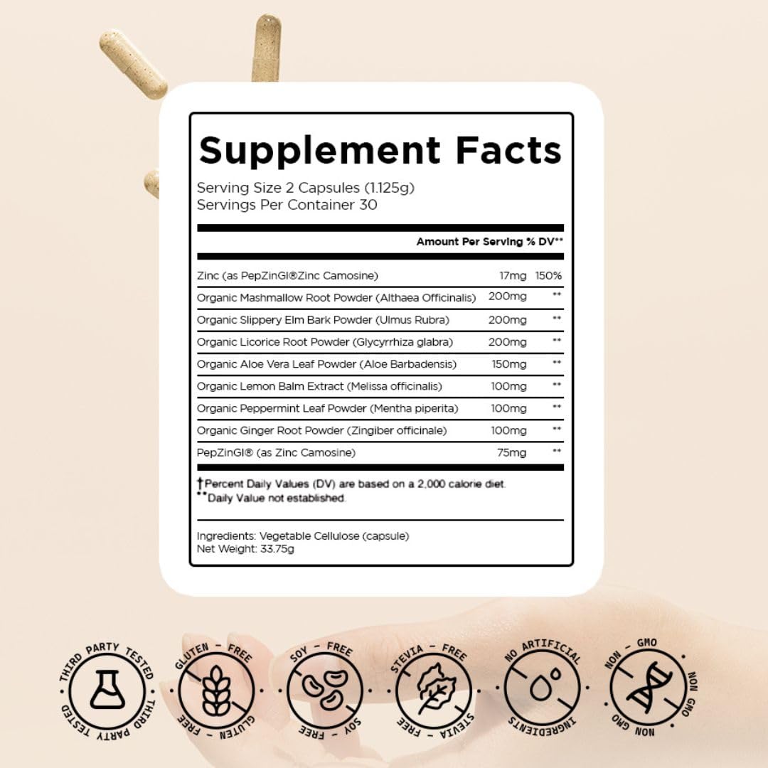 HOLISS Daily Gut Health Capsules – 8-in-1 All Natural Supplement, Lemon Balm, Bloat & Gas Relief, GI Lining Repair, Leaky Gut & Digestive Support – 60 Capsules HOLISS buy supplements Au
