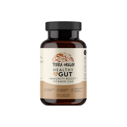 TERRA ORIGIN Healthy Gut Capsules with Immunity Boost | 90 Capsules | Non GMO, Gluten Free, Dairy Free | Digestive Support for Men and Women TERRA ORIGINBuy Supplements Australia