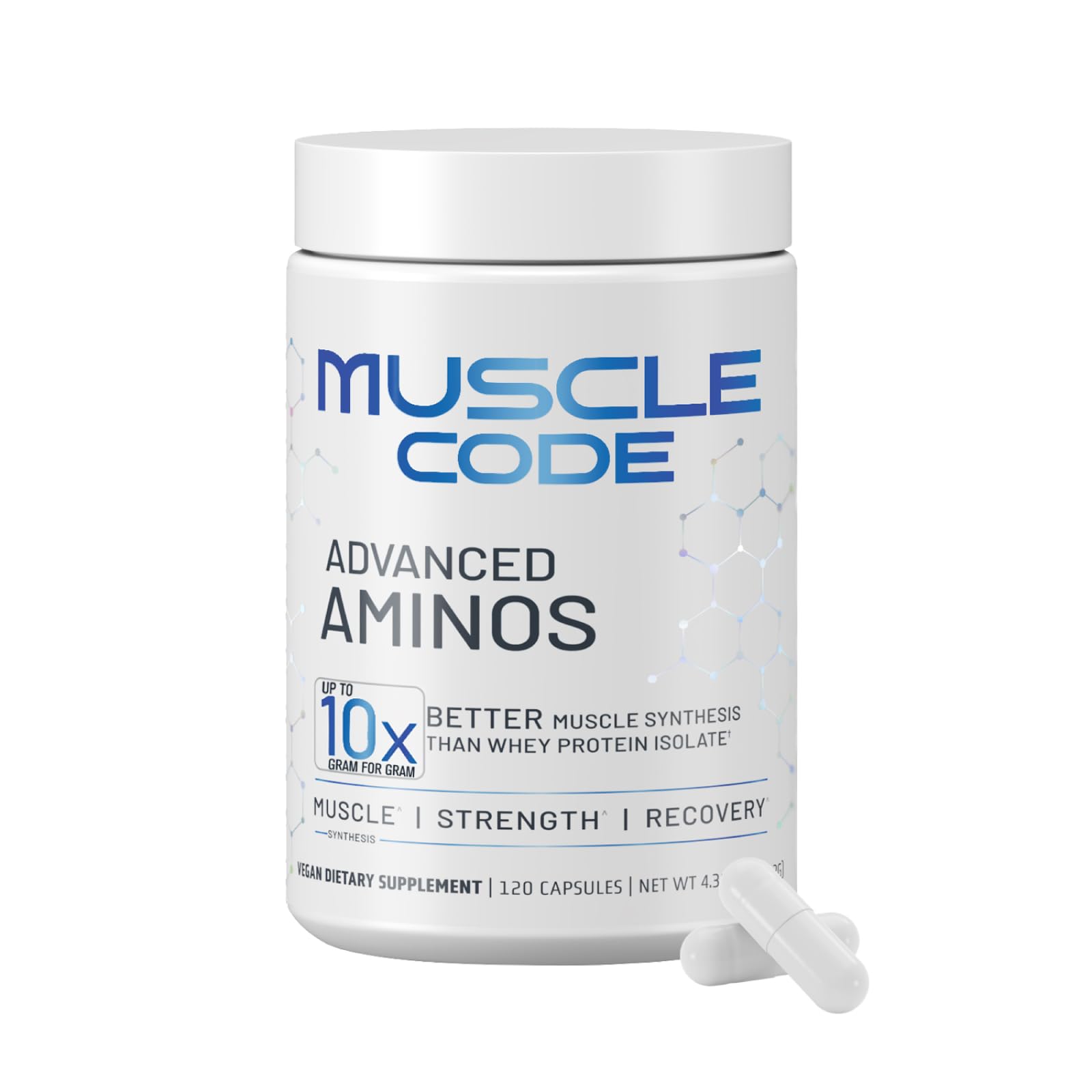 NAUTILUS Muscle Code Essential Amino Acid Capsules – Muscle Synthesis & Repair & Strength – Unflavored – 30 Servings – Clinically Studied – 0g Sugar, Keto, Vegan, Gluten Free, Dairy Free NAUTILUSBuy Supplements Australia