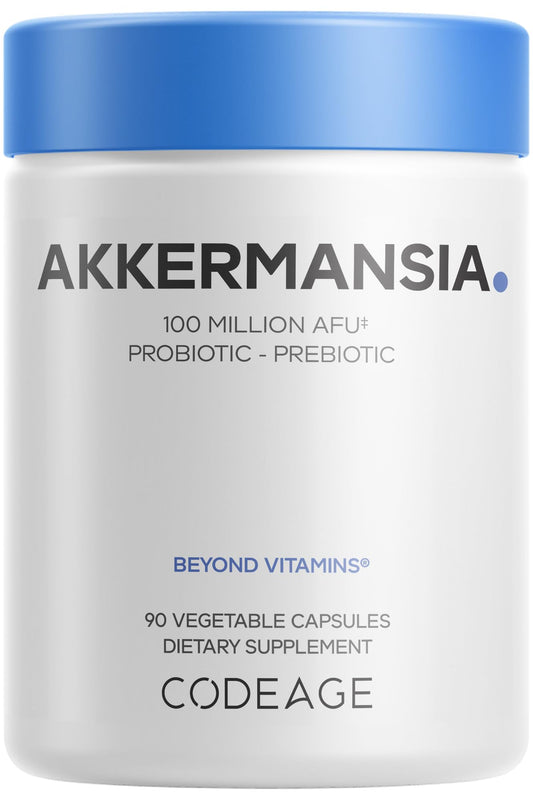 Codeage Akkermansia Muciniphila Probiotic Supplement - 3-Month Supply of Akkermansia & Chicory Inulin - Daily Synbiotic Probiotic Chicory Root - 100 Million AFUs - Gluten-Free - 90 Capsules CodeageBuy Supplements Australia
