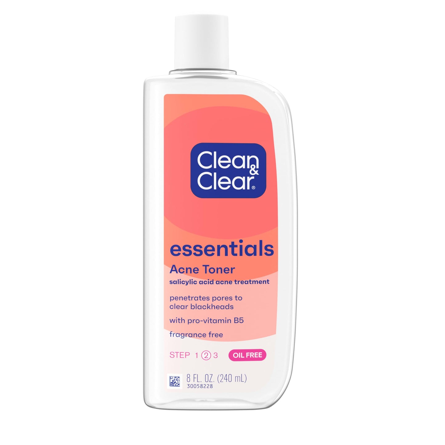 Clean & Clear Essentials Oil-Free Acne Toner, 2% Salicylic Acid Acne Treatment with Pro-Vitamin B5, Deep Pore Facial Toner